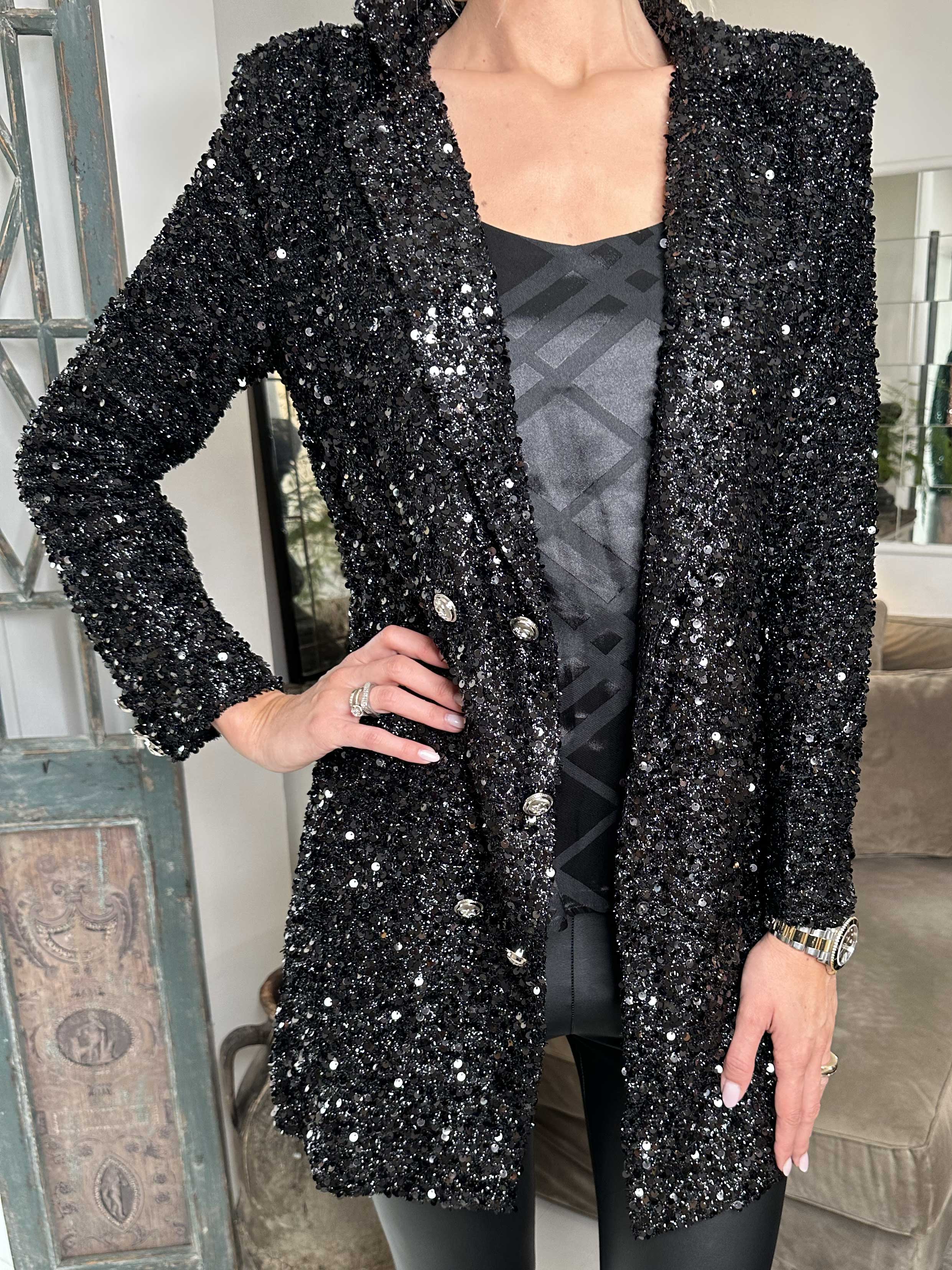 Dimina - Kavaj med paljetter och knappar